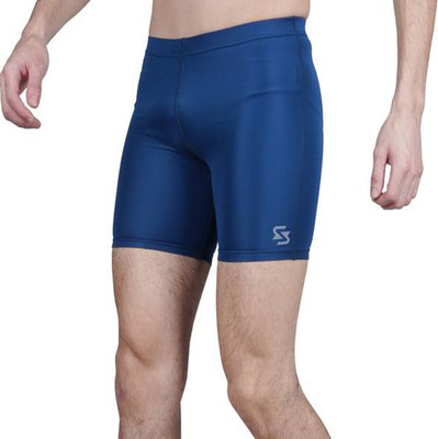 Sportinger Solid Men Dark Blue Tights