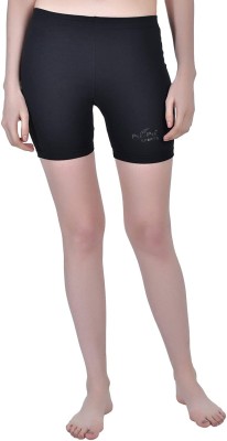 Pee Pee Sports Solid Women Black Tights