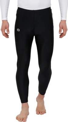 Sportinger Solid, Color Block Men Black Tights