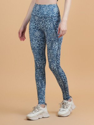 Cosvos Printed Women Blue Tights