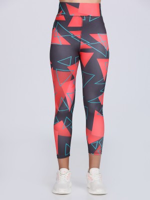 Attirezone Printed Women Grey, Red Tights