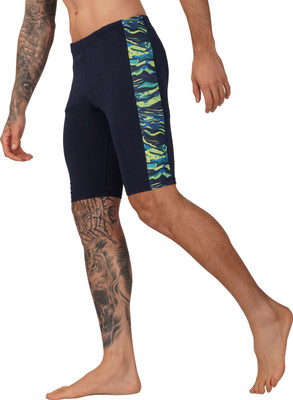 NINQ Color Block Men Blue Tights