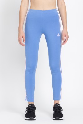 ADIDAS Striped Women Blue Tights