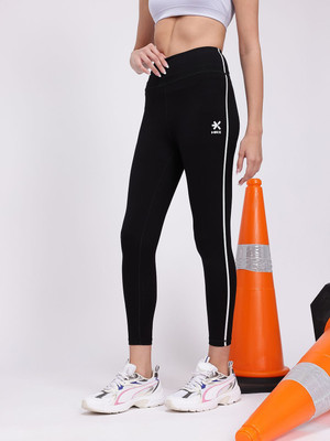 HRX by Hrithik Roshan Solid Women Black Tights