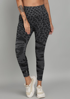 KOBO Animal Print Women Black Tights
