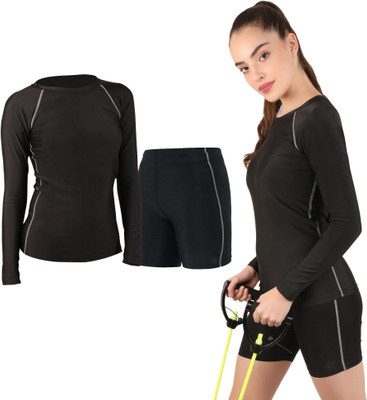 Kyk Solid, Color Block Women Black Tights
