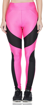 iSweven Geometric Print Women Pink, Black Tights