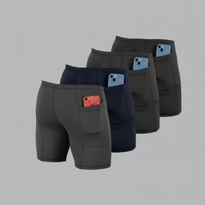 TroopLine Solid Men Grey, Dark Blue, Grey, Grey Tights