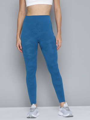 HRX by Hrithik Roshan Solid Women Blue Tights