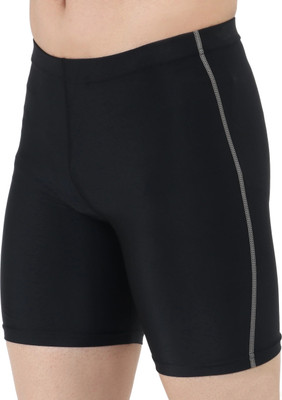 never lose Solid Men Black Tights