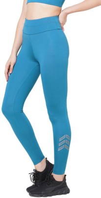 Laasa Sports Solid Women Blue Tights