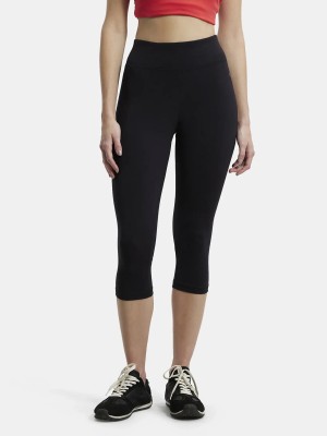 JOCKEY 1391 Super Combed Cotton Elastane Stretch Women Black Capri