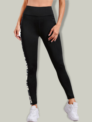 KGN HUB Color Block Women Black Tights