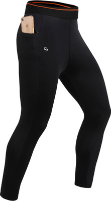 Sportinger Solid Men Black Tights