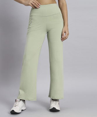 BEING RUNNER Solid Women Light Green Tights