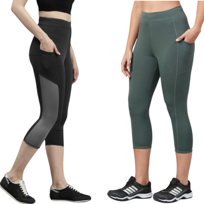 Asjeggings Solid Women Green, Black Tights