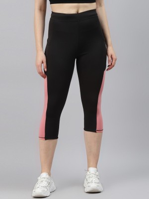 BLINKIN Color Block Women Black, Pink Tights