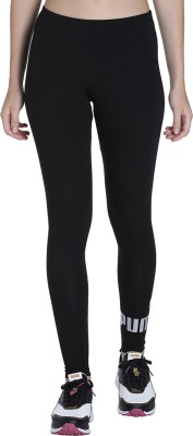 PUMA Solid Women Black Tights