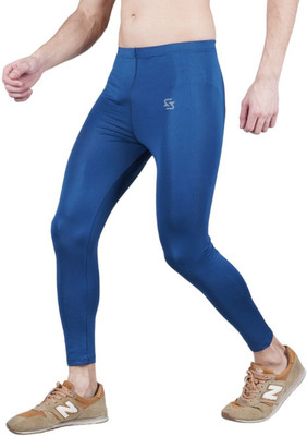 Sportinger Self Design Men Blue Tights