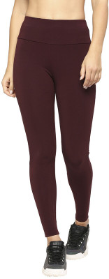 Laasa Sports Solid Women Brown Tights
