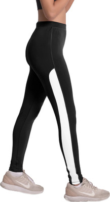 Mehrang Color Block Women Black Tights