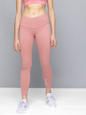HRX by Hrithik Roshan Solid Women Pink Tights