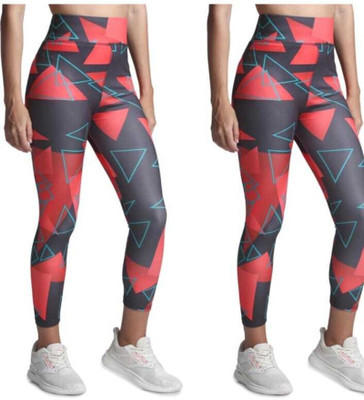 KGN HUB Color Block Women Red Tights