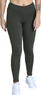 PUMA Solid Women Green Tights