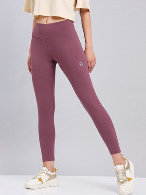 TECHNOSPORT Solid Women Purple Tights