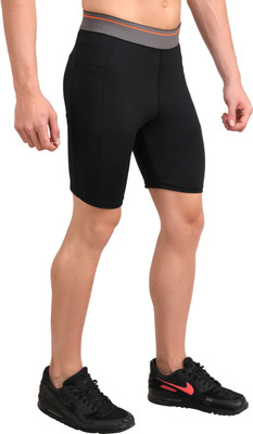 NINQ Self Design Men Black Tights