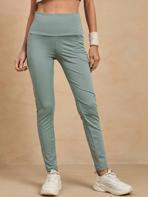 COLOR CAPITAL Solid Women Green Tights