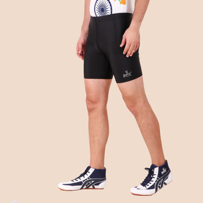 Pace International Solid Men Black Tights