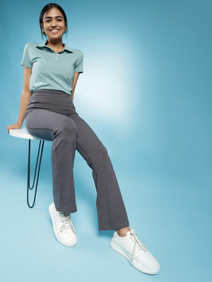 BlissClub Solid Women Grey Track Pants