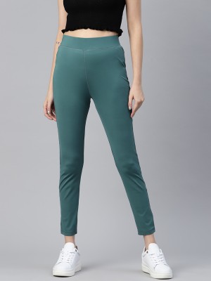 Popnetic Solid Women Green Tights