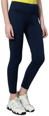 omtex Solid Women Blue Tights