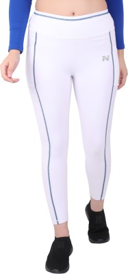 NINQ Striped Women White Tights