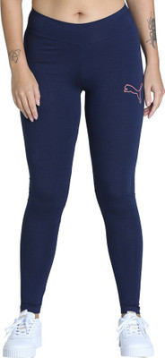 PUMA Solid Women Blue Tights