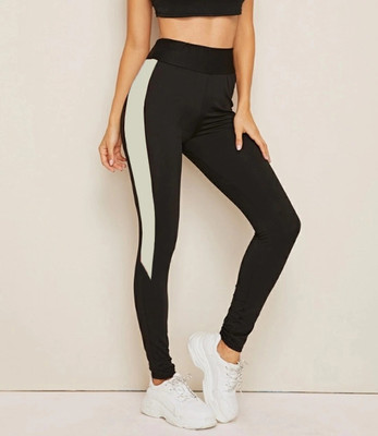 KGN HUB Color Block Women Black, White Tights