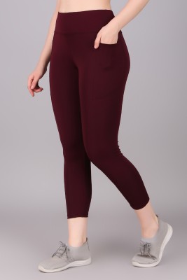 Cosvos Solid Women Maroon Tights