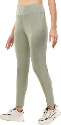 PLEK Solid Women Green Tights