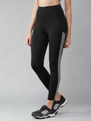 KGN HUB Color Block Women Black, Grey Tights