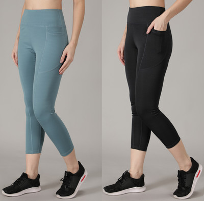 Madact Solid Women Light Blue, Grey Tights
