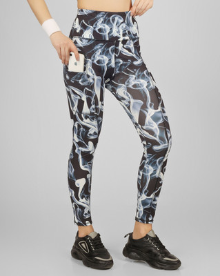 BEYOGINI Printed Women Black Tights