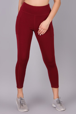 Cosvos Solid Women Maroon Tights