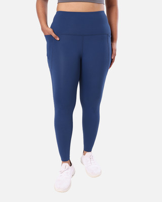 BlissClub Solid Women Blue Tights