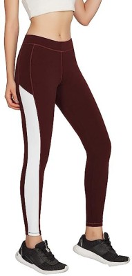 Jyoti Collection Solid, Self Design Women Maroon, White Tights