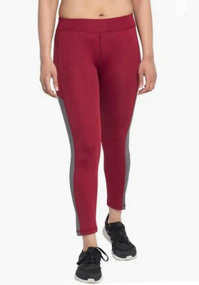 KGN HUB Color Block Women Red, Grey Tights