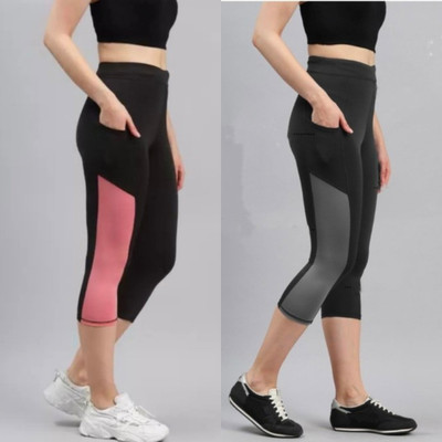 Earth joy Solid Women Black Tights
