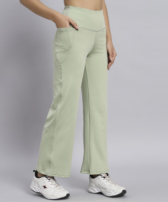 BEING RUNNER Solid Women Light Green Tights