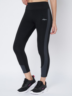 Waylene Color Block Women Black, Grey Tights